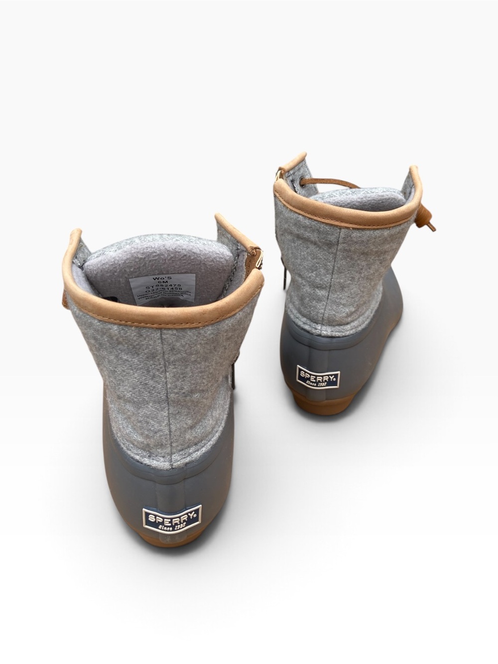 Sperry Duck Boots NWT Saltwater Gray Wool Duck Boots size 6 - Picture 4 of 10